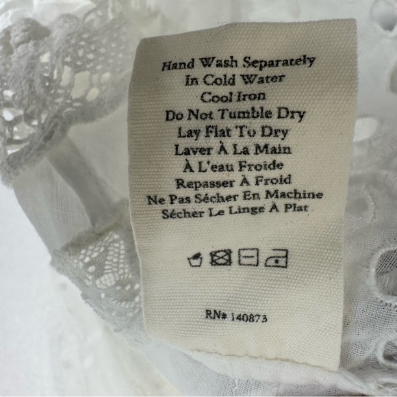 LoveShackFancy Womens Titania Midi Dress Sz 0 White Eyelet Embroidered Romantic - Picture 8 of 11